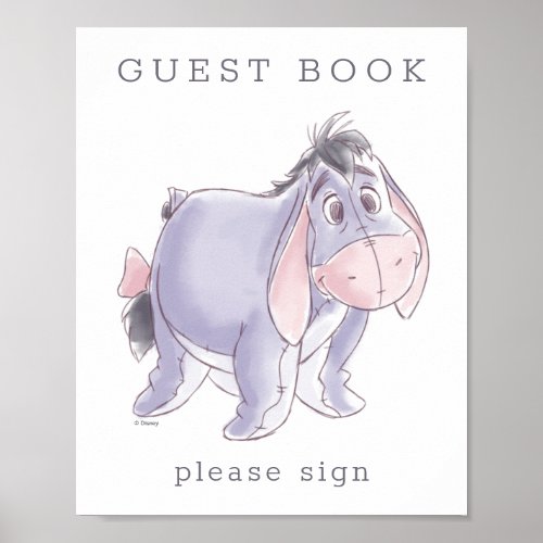 Watercolor Eeyore Baby Shower Guest Book