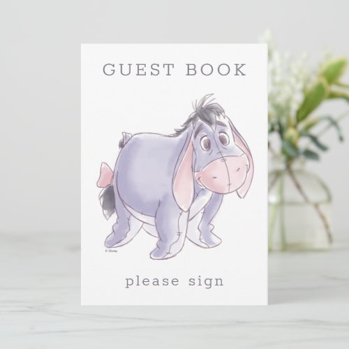 Watercolor Eeyore Baby Shower Guest Book Invitation