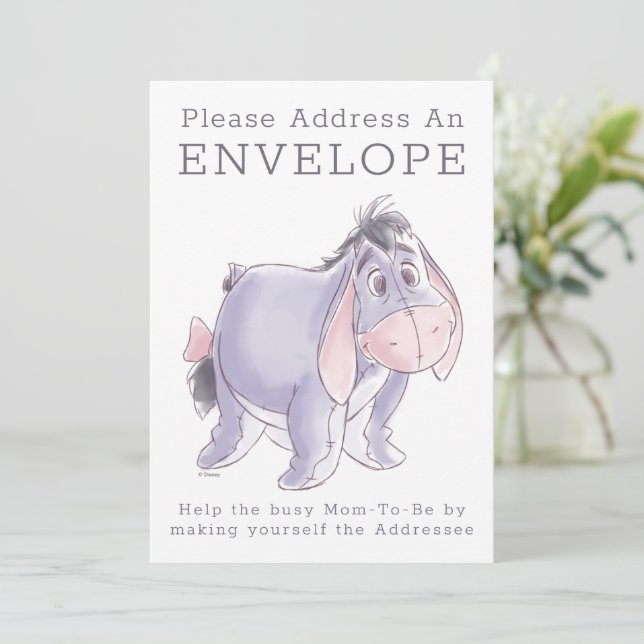 Watercolor Eeyore Baby Shower Invitation (Standing Front)