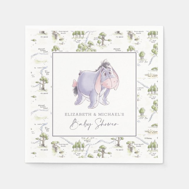 Watercolor Eeyore Baby Shower Napkins (Front)