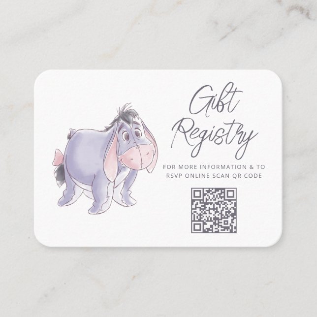 Watercolor Eeyore Baby Shower Place Card (Front)