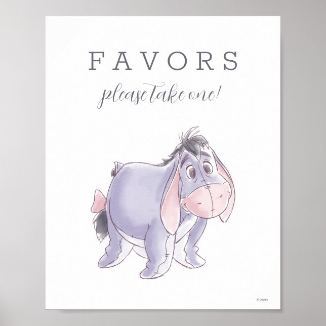 Watercolor Eeyore Baby Shower Poster (Front)