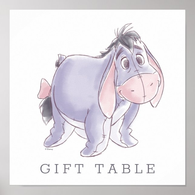 Watercolor Eeyore Baby Shower Poster (Front)