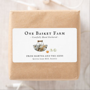 Watercolor Egg Basket | Farm Fresh Eggs Label