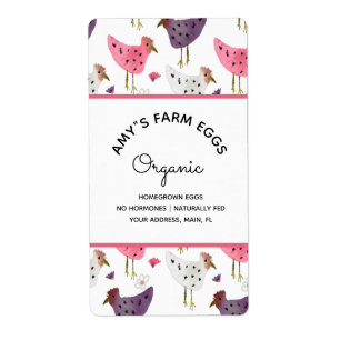 Watercolor Egg Farm Eggs Business Label