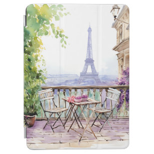 Watercolor Eifel Tower Paris French Cafe iPad Air Cover