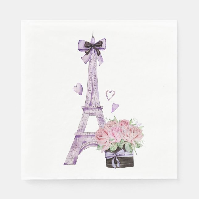 Watercolor Eiffel Tower  Napkins (Front)