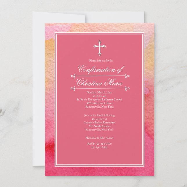 Watercolor Elegance Invitation (Front)