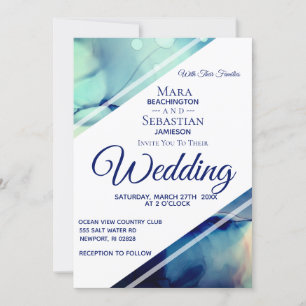 *~* Watercolor Elegant Abstract AR17 Wedding Invitation