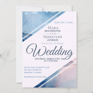 *~* Watercolor Elegant Abstract AR17 Wedding Invitation