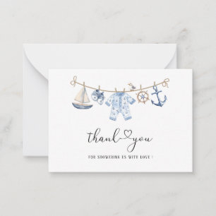 Watercolor Elegant ahoy it is a Boy baby shower t Note Card