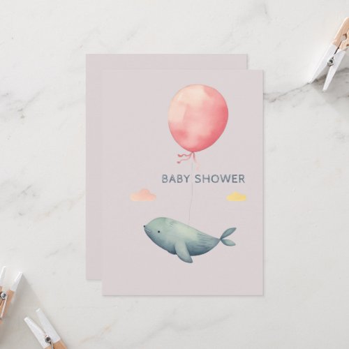 Watercolor Elegant Baby Shower Girl Invitation 