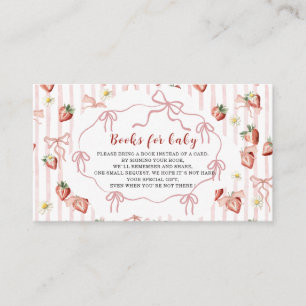Watercolor elegant baby shower strawberry daisy enclosure card