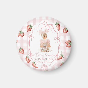 Watercolor  elegant Berry Sweet girl strawberry bi Magnet