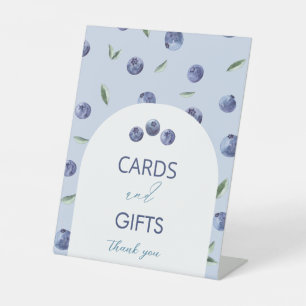 Watercolor Elegant blueberry baby shower cards and Pedestal Sign
