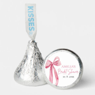 Watercolor Elegant Blush Pink Bow Bridal Shower Hershey®'s Kisses®