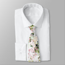 Watercolor Elegant Blush Pink Gum Eucalyptus Neck Tie Watercolor Elegant Blush Pink Gum Eucalyptus Neck Tie