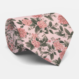 Watercolor Elegant Blush Pink Gum Eucalyptus       Neck Tie