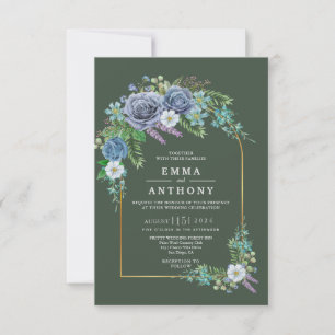 Watercolor Elegant Bohemian Wedding Invitation