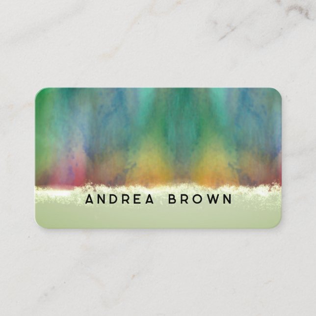 watercolor elegant colorful double sided custom business card (Front)
