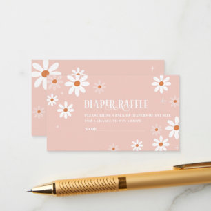 Watercolor Elegant daisy girl baby shower diaper Enclosure Card