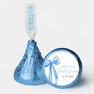 Watercolor Elegant Dusty Blue Bow Bridal Shower Hershey®'s Kisses®