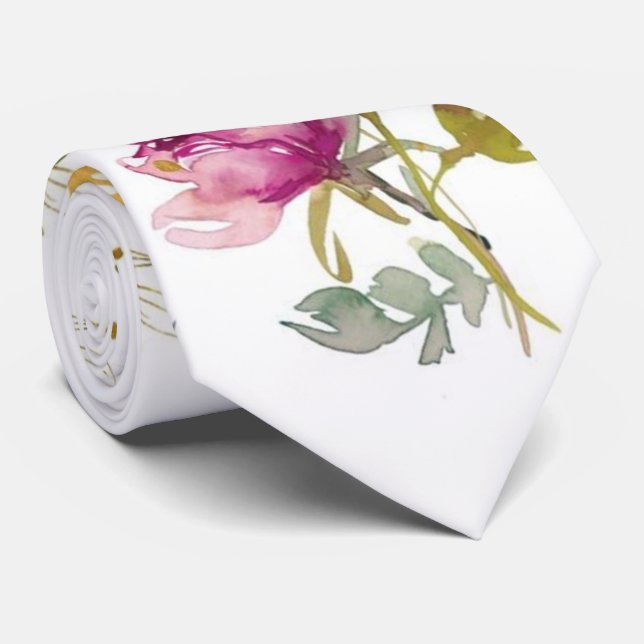 Watercolor Elegant Fall  Neck Tie (Rolled)