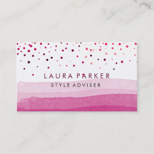 Watercolor Elegant Glitter Pink Dune Confetti Business Card