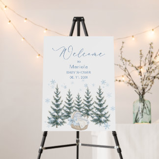 Watercolor Elegant it is cold outside Baby shower Foam Board