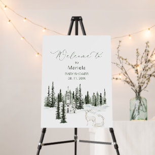 Watercolor Elegant it is cold outside Baby shower  Foam Board