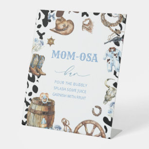 Watercolor elegant Little cowboy baby shower mom- Pedestal Sign