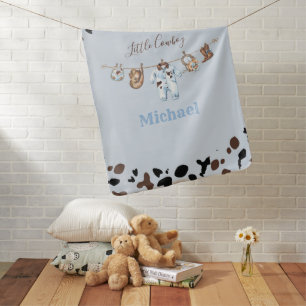 Watercolor Elegant Little Cowboy Rodeo Country Na Baby Blanket