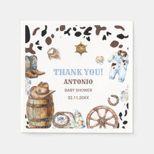 Watercolor elegant Little Cowboy RodePaper Napkin