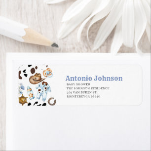 Watercolor Elegant Little CowbReturn Address Label