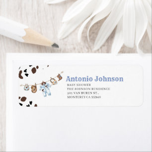 Watercolor Elegant Little CowbReturn Address Label
