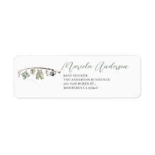 Watercolor Elegant Little Fisherman baby shower Label