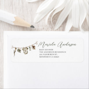 Watercolor Elegant Little Hunter  baby shower Label