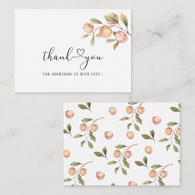 Watercolor Elegant Little Peach baby shower thank  Note Card (Front/Back)