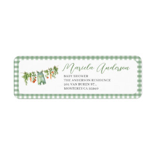 Watercolor Elegant Locally grown  baby shower Label