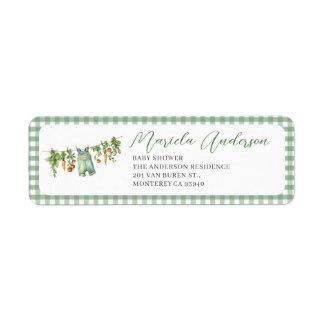 Watercolor Elegant Locally grown  baby shower Label