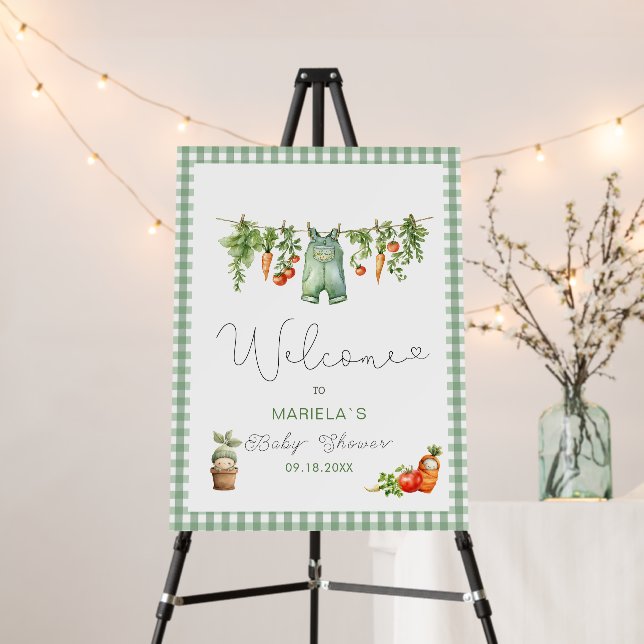  Watercolor Elegant Locally grown baby  shower Wel Foam Board (In Situ (Stand))