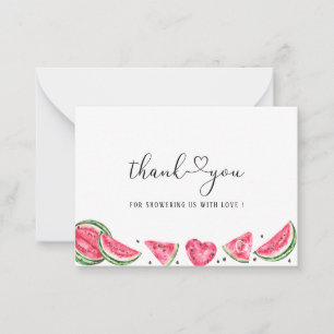 Watercolor Elegant Melon baby shower thank you Note Card