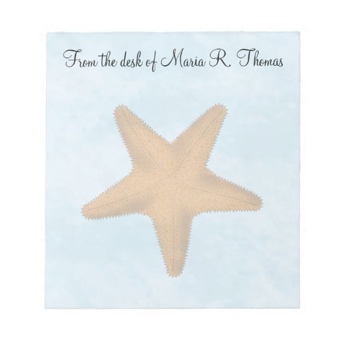 Watercolor Elegant Modern Starfish Sealife Notepad