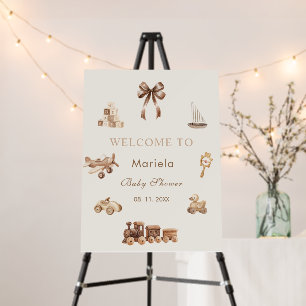 Watercolor Elegant Nursery beige toys Baby shower  Foam Board