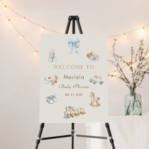 Watercolor Elegant Nursery boy Baby shower Welcome Foam Board