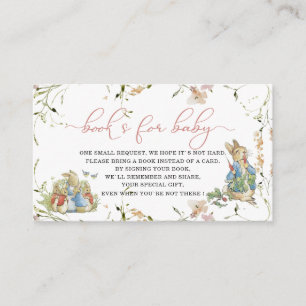 Watercolor Elegant Peter Rabbit Wildflower baby s Enclosure Card