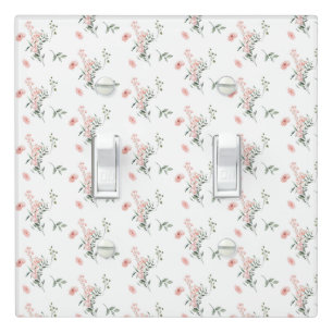 Watercolor Elegant Pink Roses Light Switch Cover