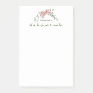 Watercolor Elegant Pretty Girly From The Desk Of 