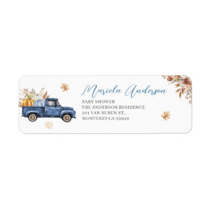 Watercolor Elegant pumpkin is on the way baby sho Label