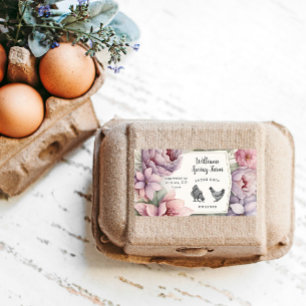 watercolor elegant rustic floral Egg Carton Label